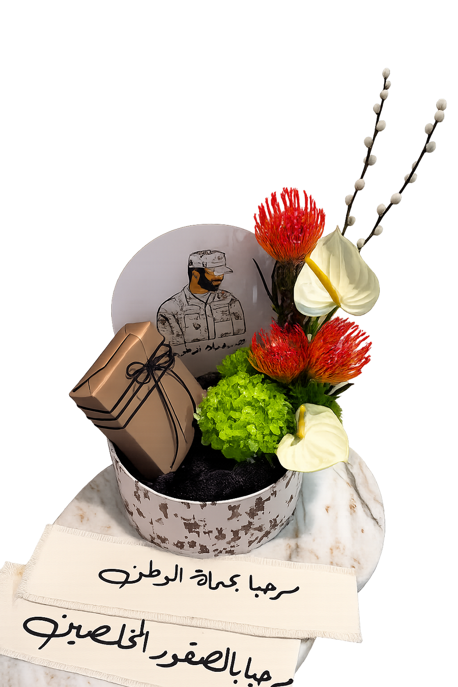 Homeland Protector Luxury Flower Box | Premium National Pride Floral Gift | Reema Bloom Boutique